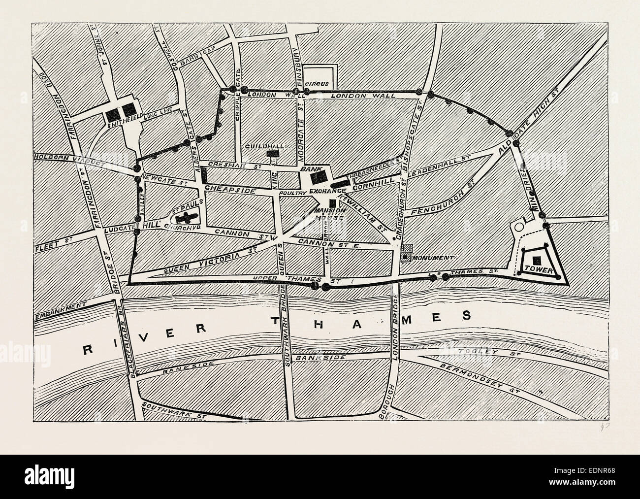 London wall map hires stock photography and images Alamy