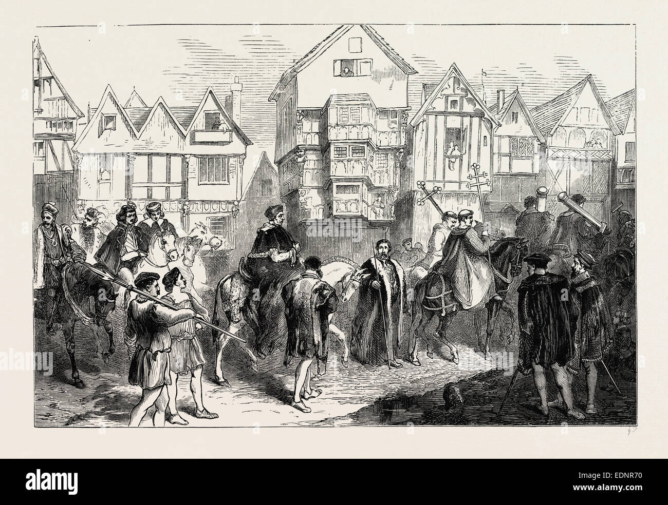 WOLSEY IN CHANCERY LANE. London, UK, 19th century engraving Stock Photo