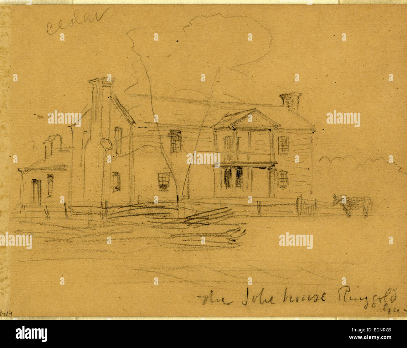 The Jobe house. Ringgold, Ga, 1864, drawing, 18621865, by Alfred R