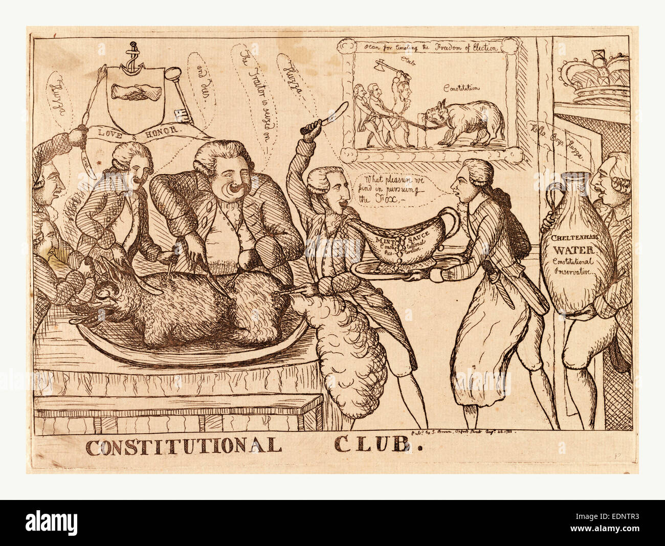Constitutional Club, Dent, William, active 1741-1780, artist, England, satire on the Westminster by-election of 1788 Stock Photo
