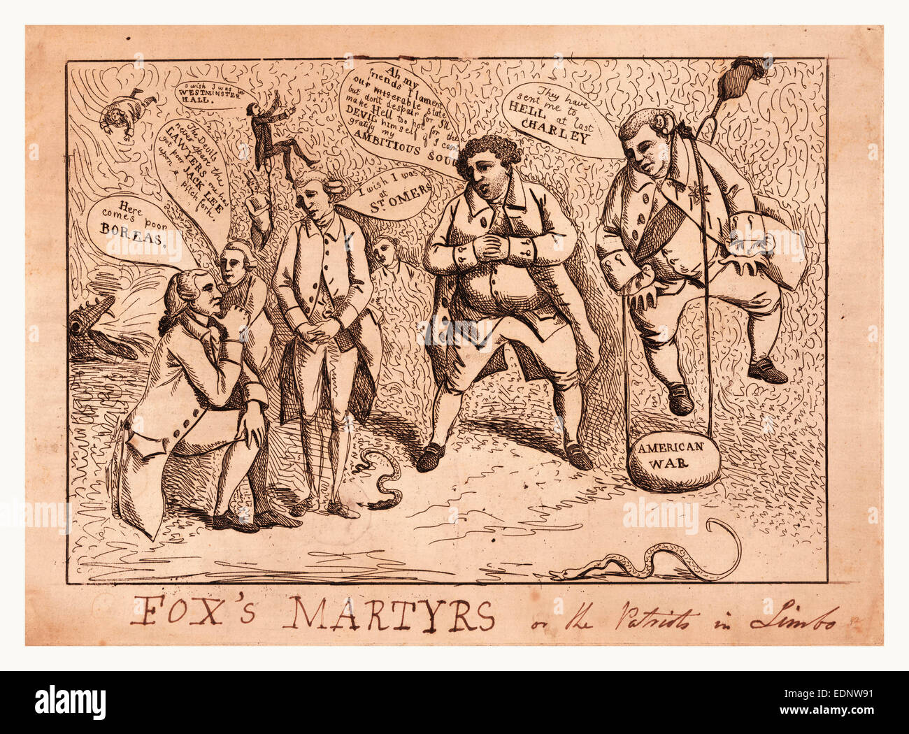 Fox's martyrs or The patriots in limbo, [England : Publisher not named, March 1784], 1 print : etching Stock Photo