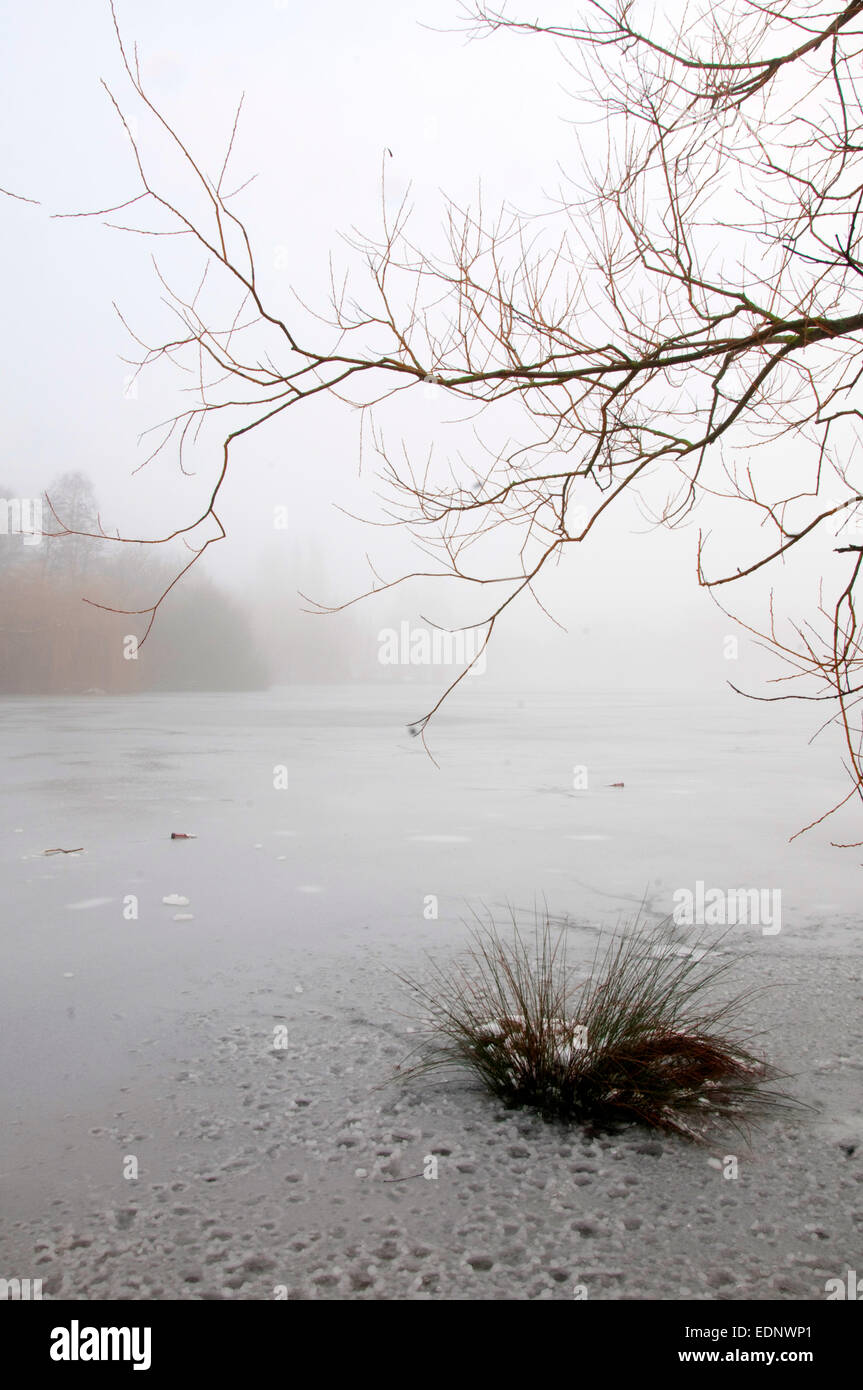 A freezing winter morning at Colwick Country Park in Nottingham England UK Stock Photo