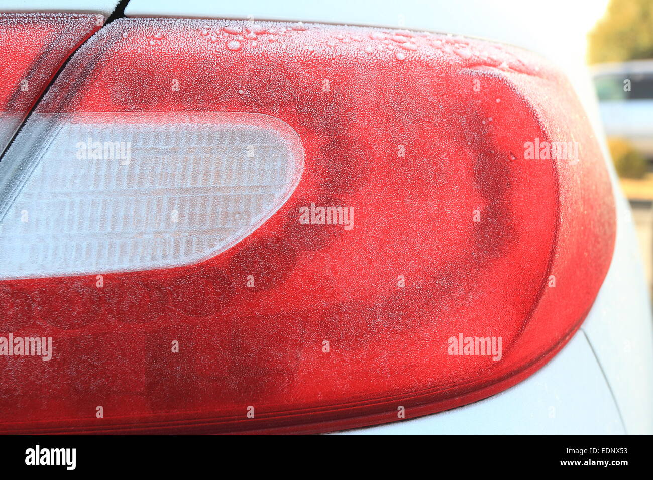 Rear light with ice Stock Photo