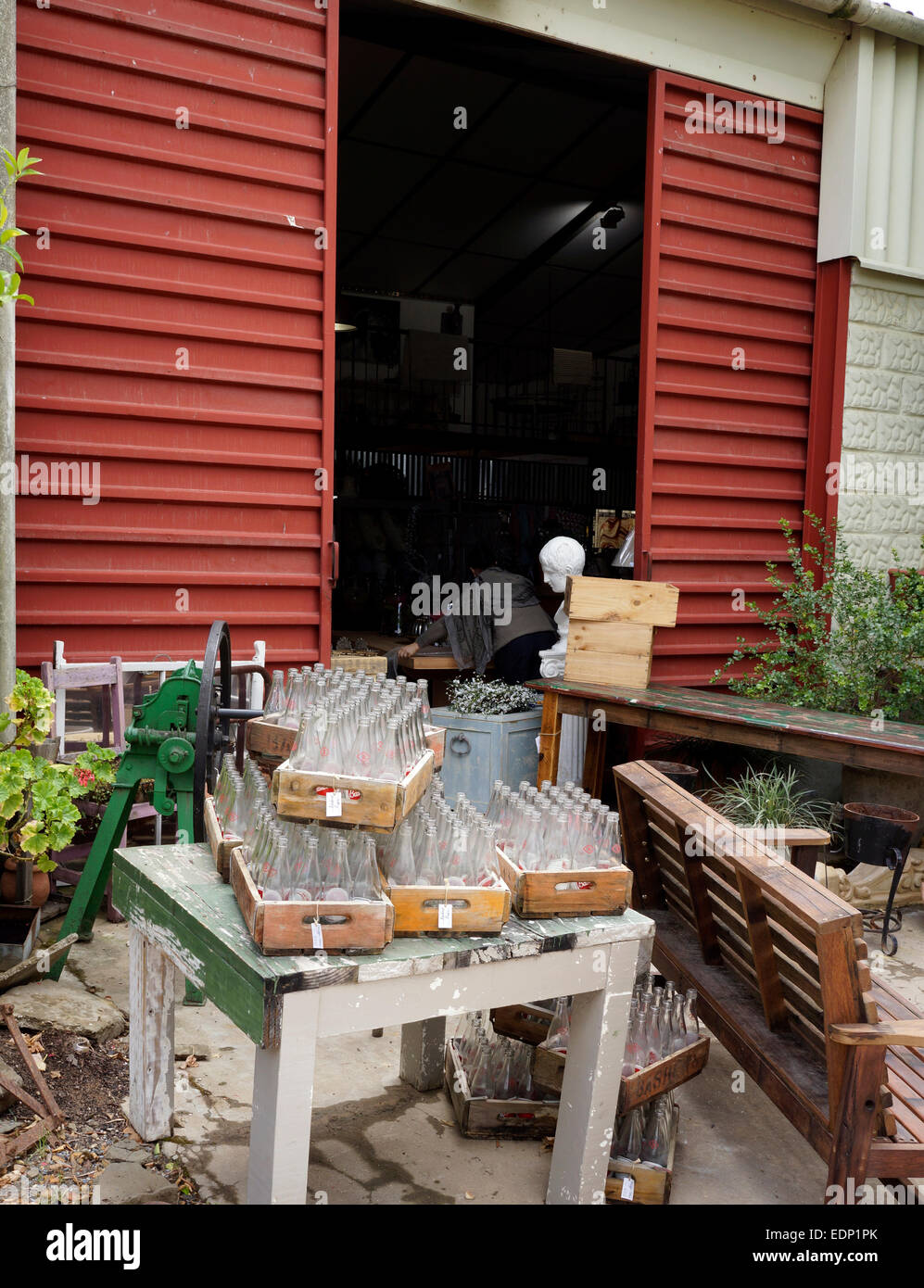 Crates of empty Bashew's soft drink bottles for sale at Vintage White