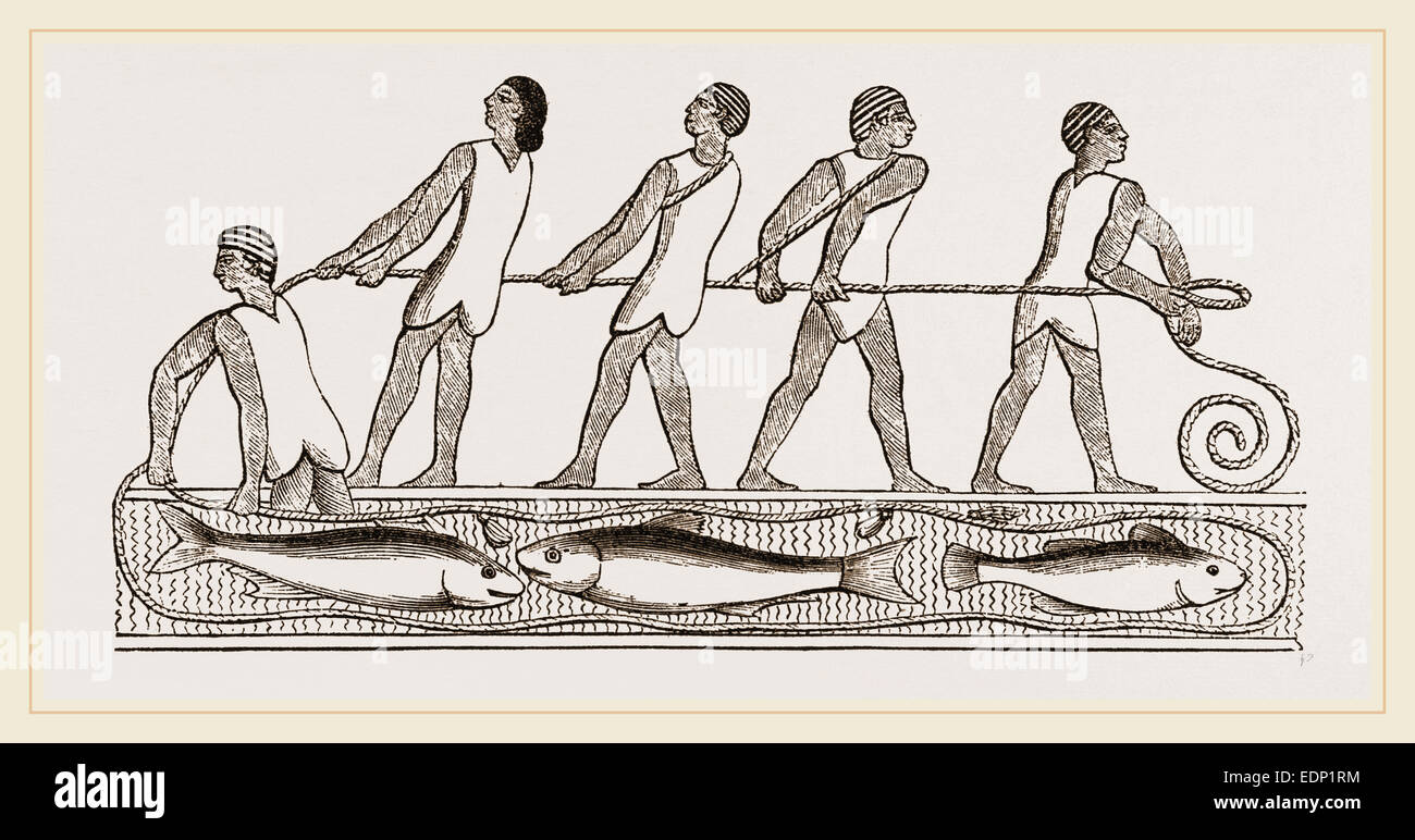 Ancient Egyptians fishing with Egypt Stock Photo Alamy