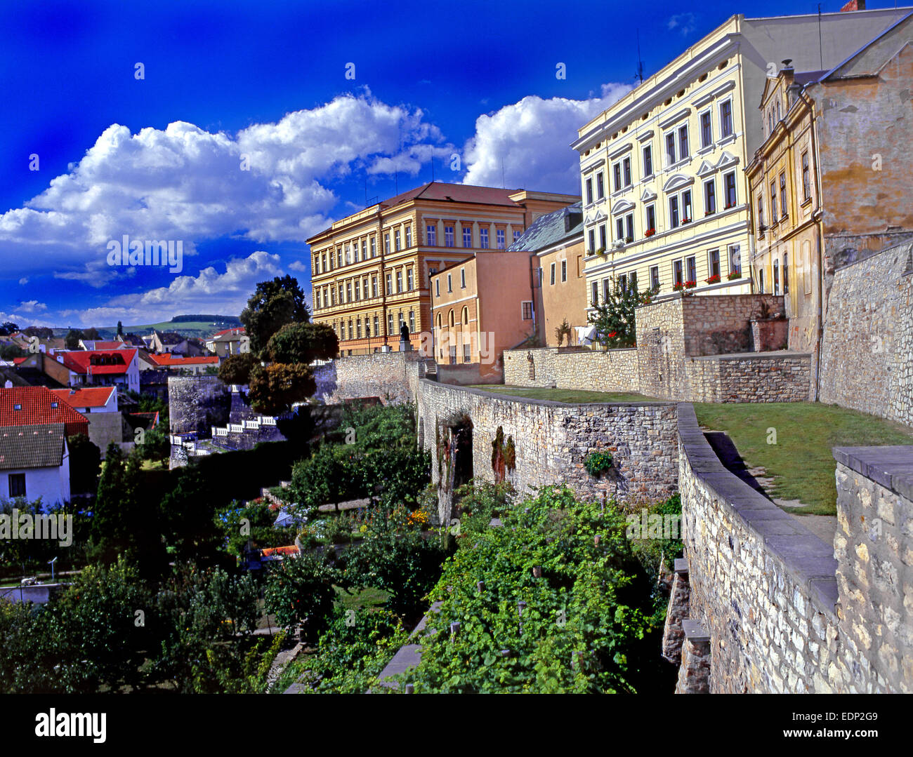 Litomerice, North Bohemia, Czech Republic. Old Town Walls south of the town Stock Photo