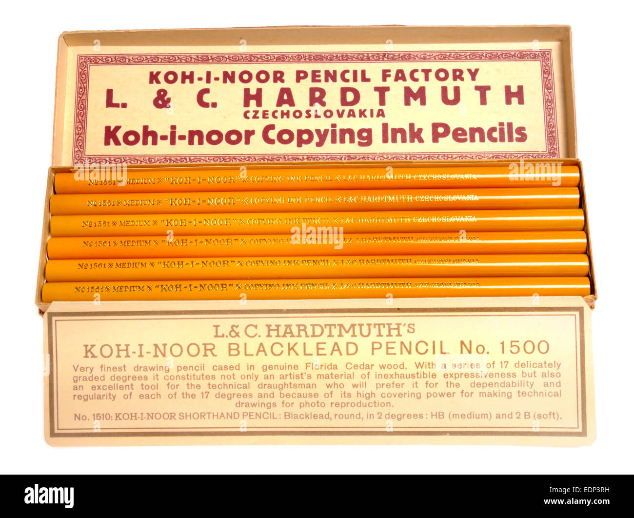 Koh-i-noor Copying Ink Pencils made by L & C Hardtmuth, Czechoslovakia, 1970s Stock Photo