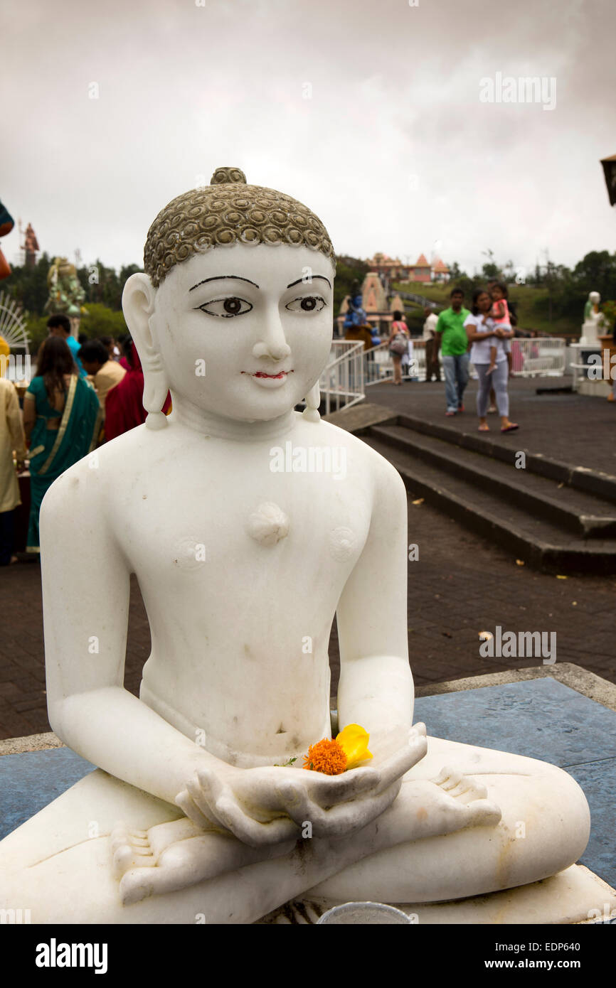 Mauritius, Grand Bassin, Ganga Talao sacred lake temple, Lord Mahavir, Jain deity statue Stock Photo