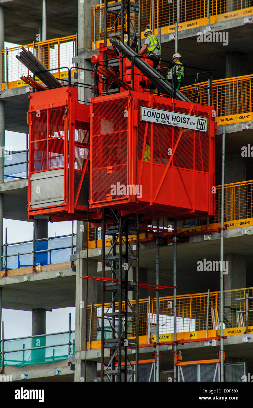 London Hoist on a building site Stock Photo Alamy