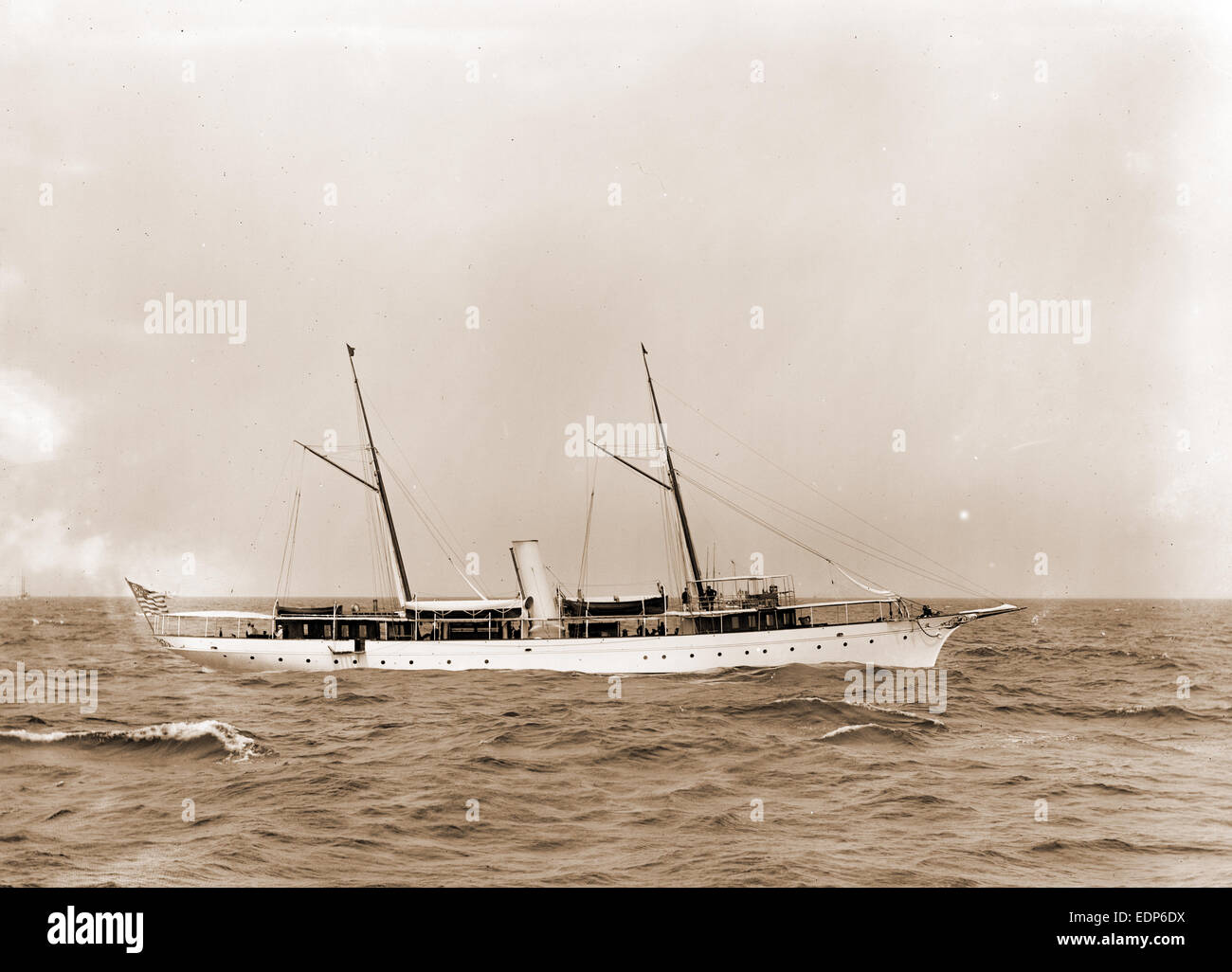 Wadena, Wadena (Steam yacht), Steam yachts, 1880 Stock Photo Alamy