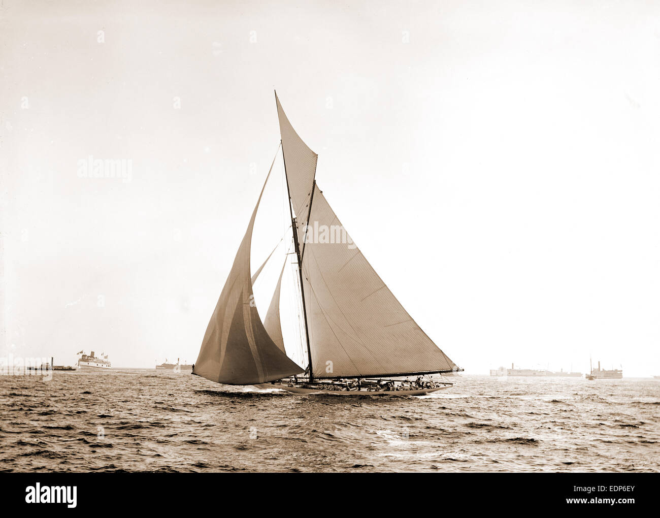 Vigilant rounding outer mark, Vigilant (Yacht), America's Cup races, Yachts, Regattas, 1893 Stock Photo