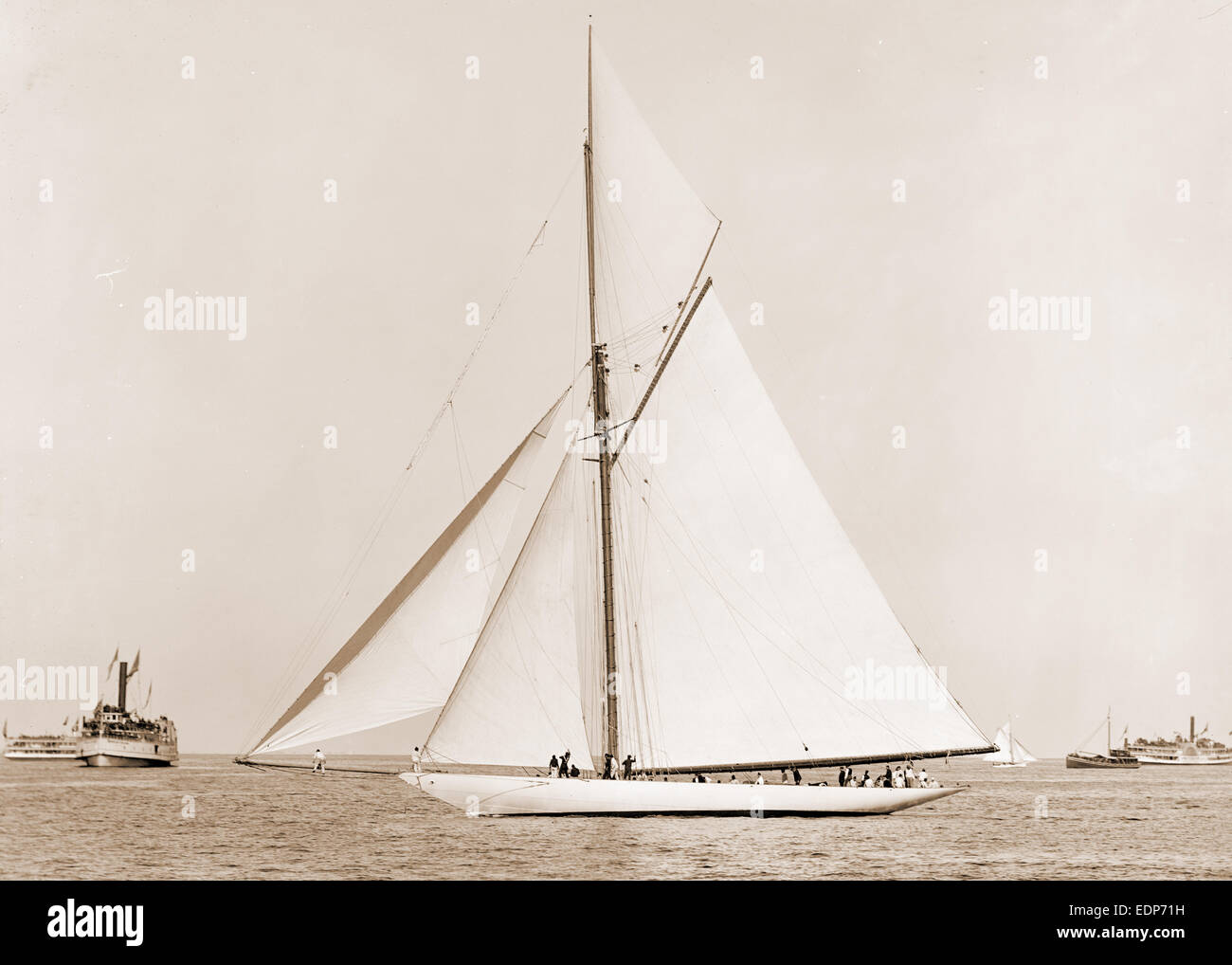 Vigilant before the start, Vigilant (Yacht), America's Cup races, Yachts, Regattas, 1893 Stock Photo