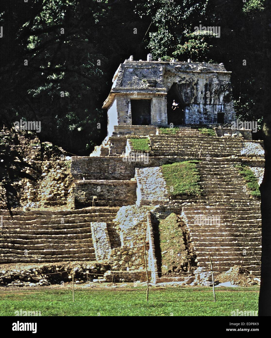 Mexico - Maya ruins at Palenque - one of the biggest and best archaeological sites in Mexico Temple XVII Stock Photo
