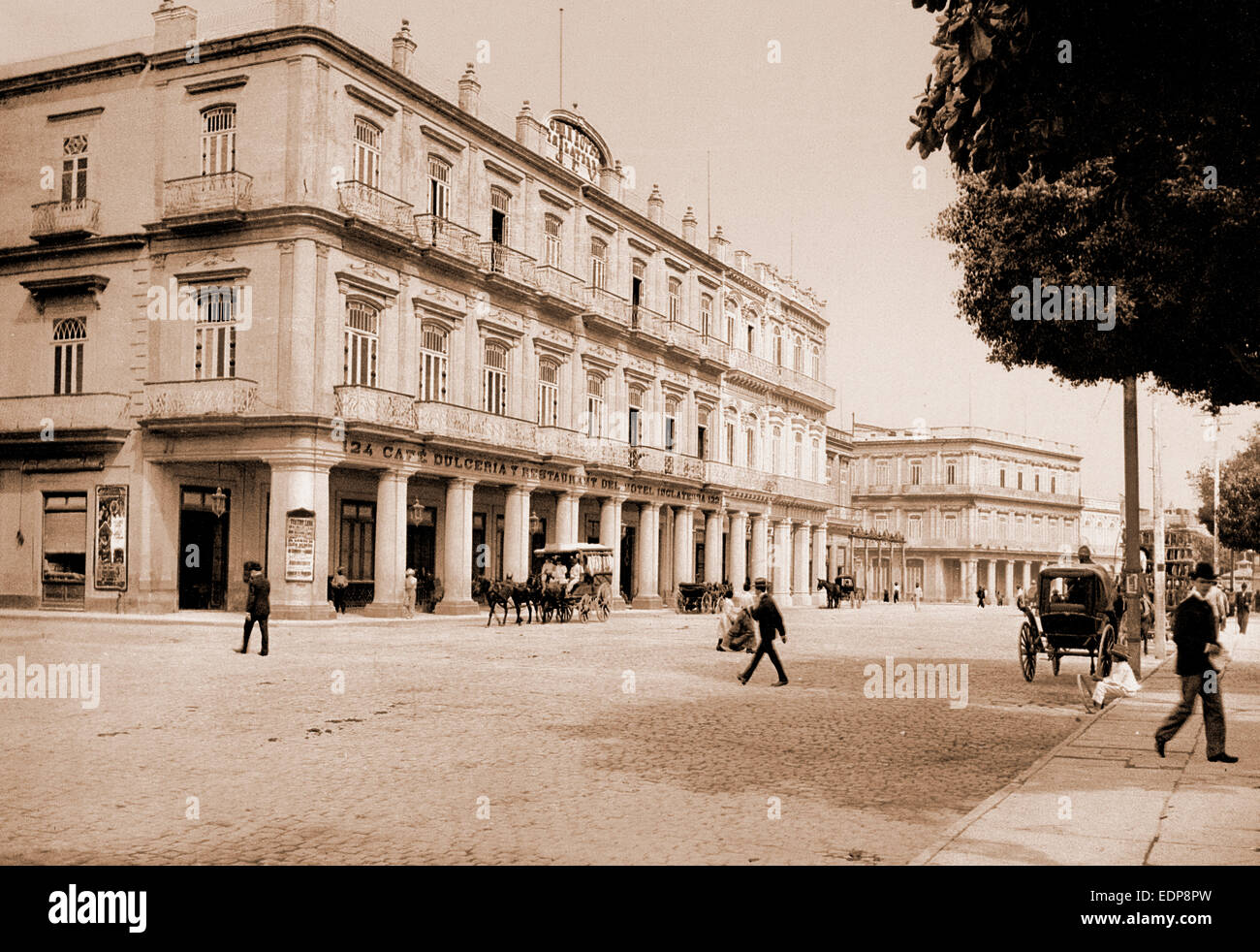 Gran Hotel Inglaterra, Habana, Jackson, William Henry, 1843-1942, Hotels, Cuba, Havana, 1900 Stock Photo
