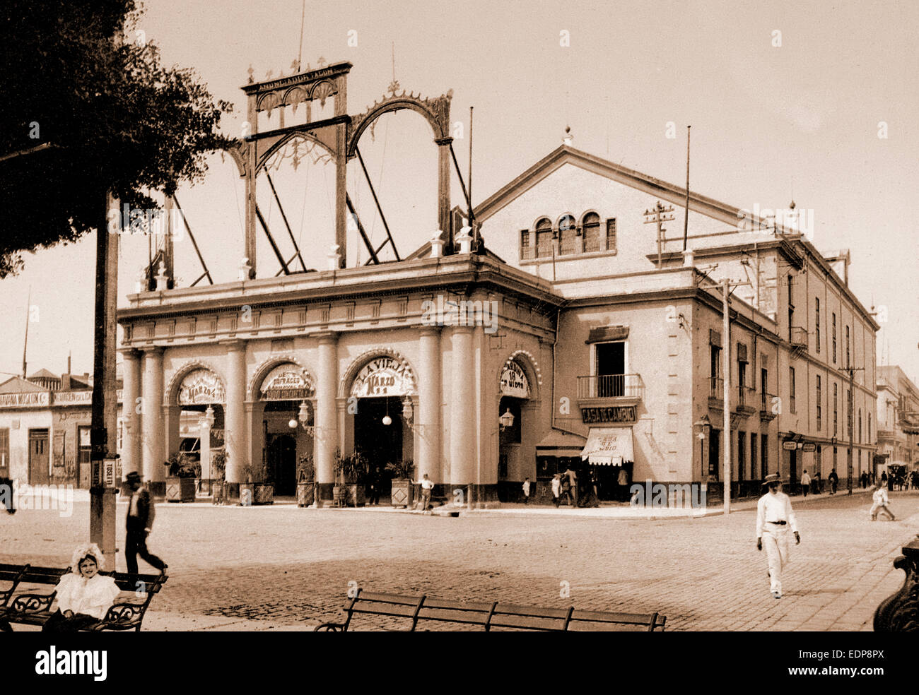 Teatro de Tacon, Habana, Jackson, William Henry, 1843-1942, Theaters, Cuba, Havana, 1900 Stock Photo