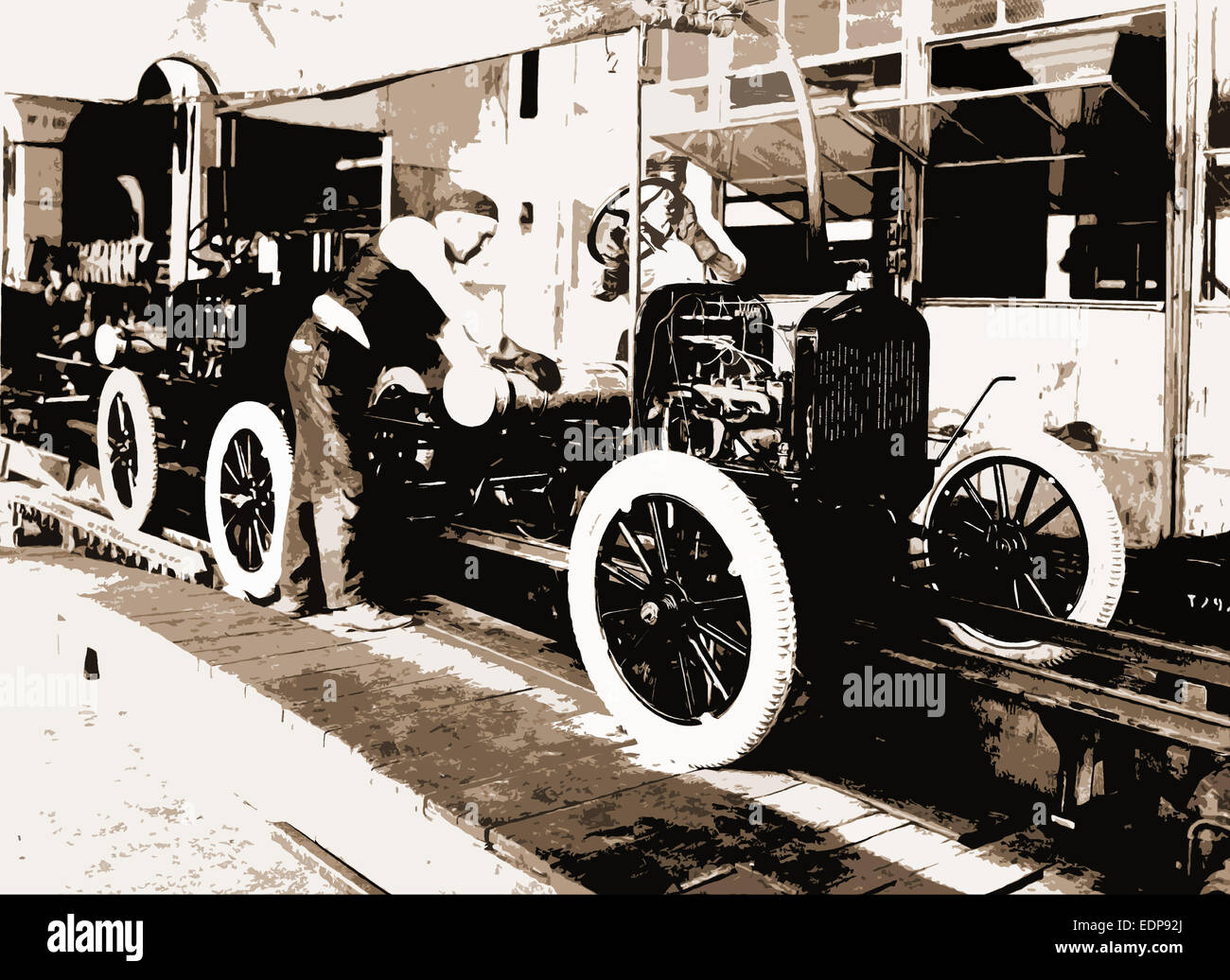 Assembly, Automobile industry, Assembly-line methods, 1923 Stock Photo