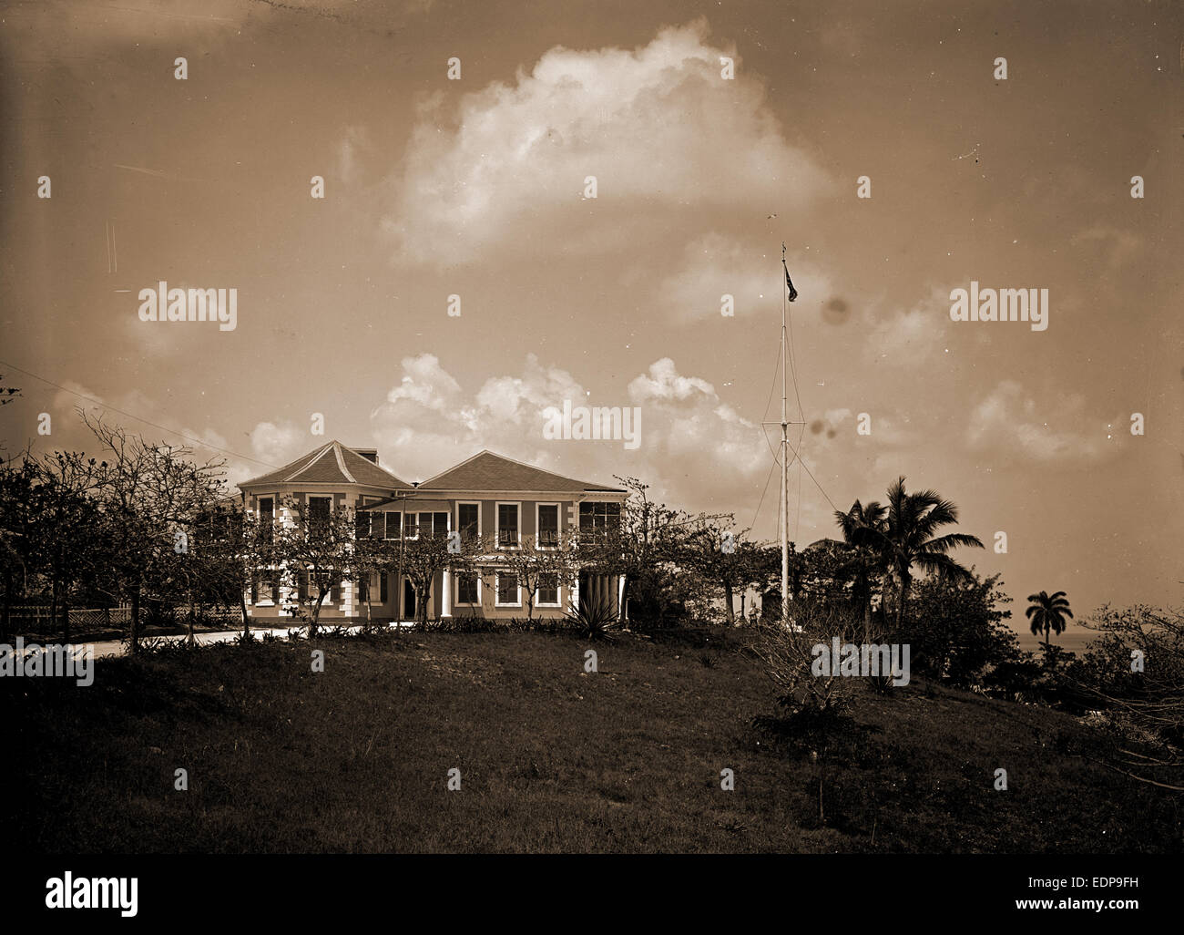 Governor's residence, Nassau, Bahama Isl'ds, Government House (Nassau, Bahamas), Official residences, Mountains, Bahamas Stock Photo