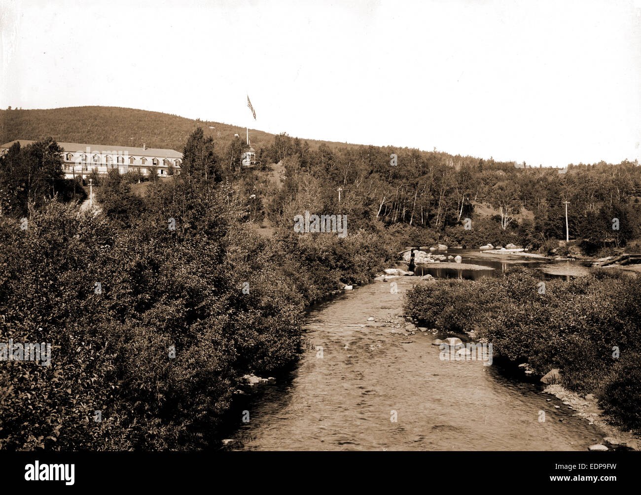Ammonoosuc River and Twin Mountain House, White Mountains, Twin Mountain House (Twin Mountain, N