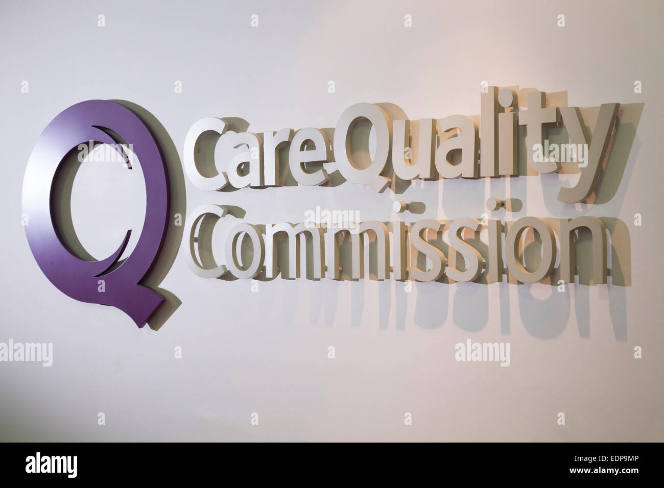 Care Quality Commission /  CQC / C Q C logo at the Care Quality Commission office, London. UK. Stock Photo