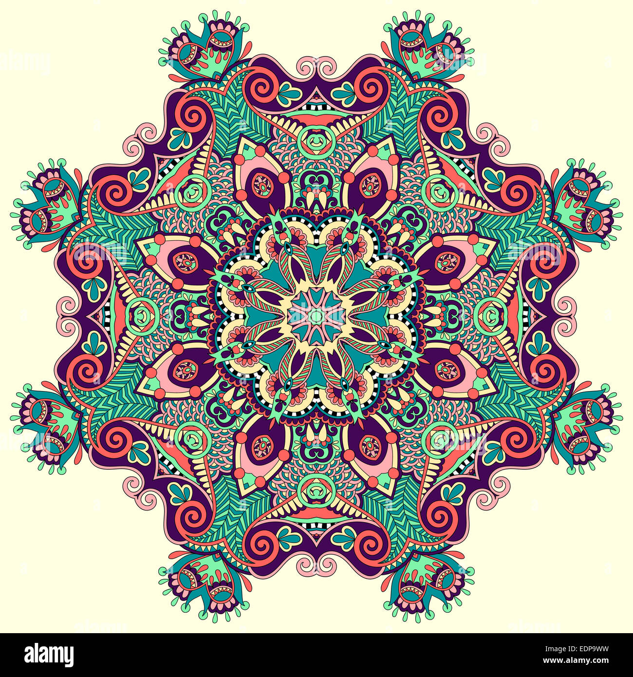 Arabesque Rond beautiful vintage circular pattern of arabesques, floral round Stock ...