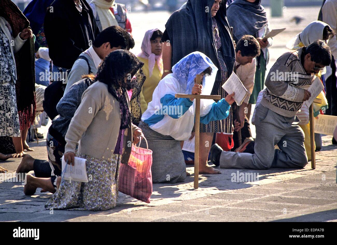 Mexico - pilgrims in Mexico City Stock Photo