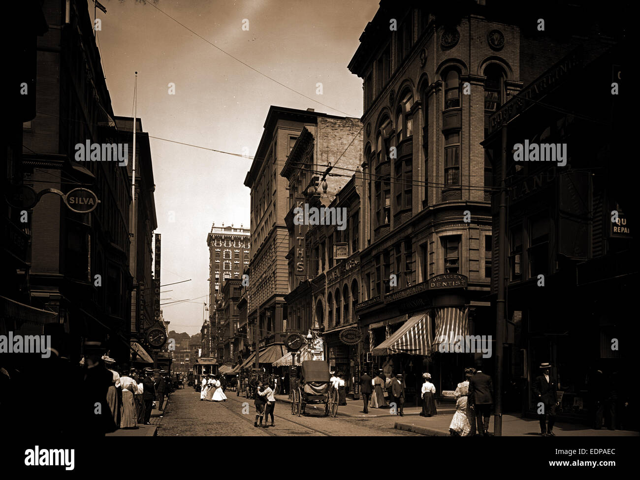 Westminster St, Providence, R.I, Streets, United States, Rhode Island, Providence, 1906 Stock Photo