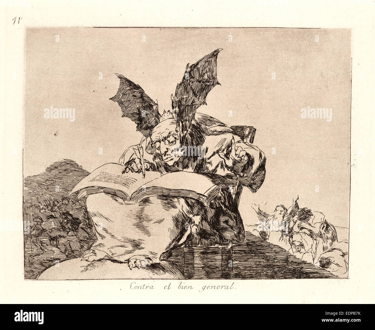 Francisco de Goya (Spanish, 1746-1828). Against the Common Good (Contra el Bien General), 1810-1815, printed 1863 Stock Photo