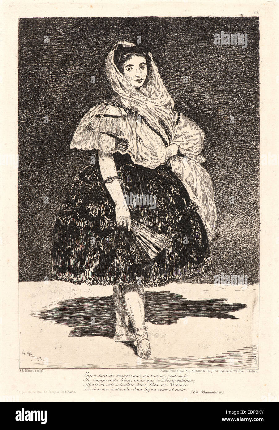 Édouard (French, 1832 1883). Lola de Valence, 1863. Etching