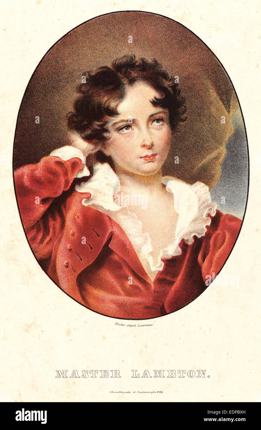 Godefroy Engelmann (German, active France, 1788 - 1839) after Jakob Wilhelm Huber (Swiss, 1787 - 1871)  after Thomas Lawrence Stock Photo