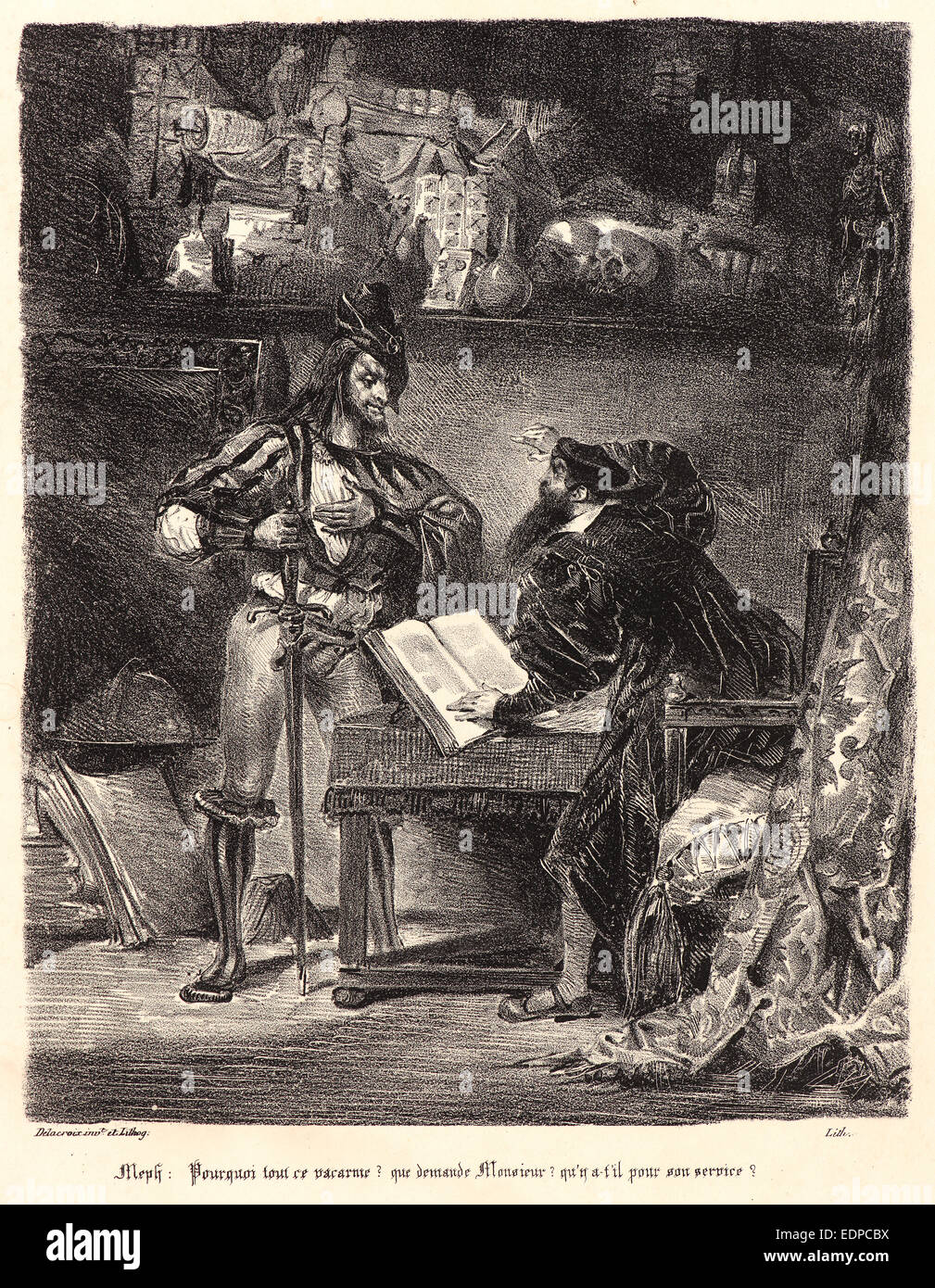 Eugène Delacroix (French, 1798 1863). Mephistopheles Appearing to
