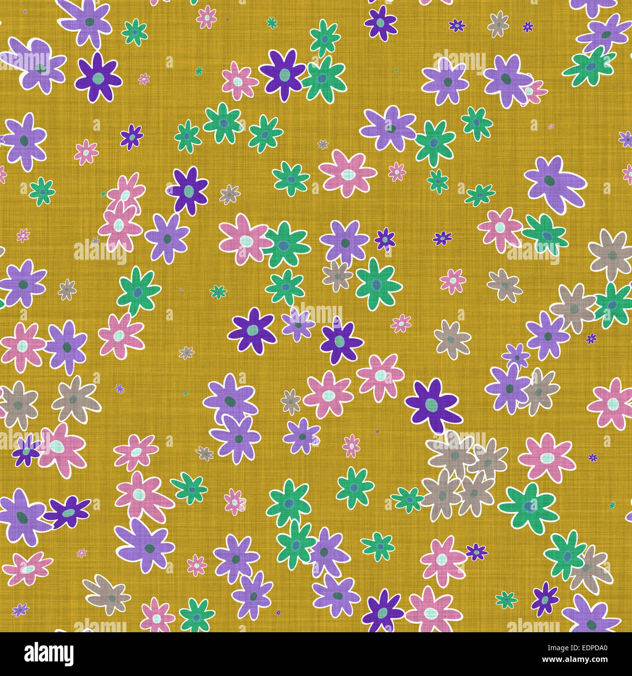 Canvas with floral pattern and seamless tiling for background Stock Photo