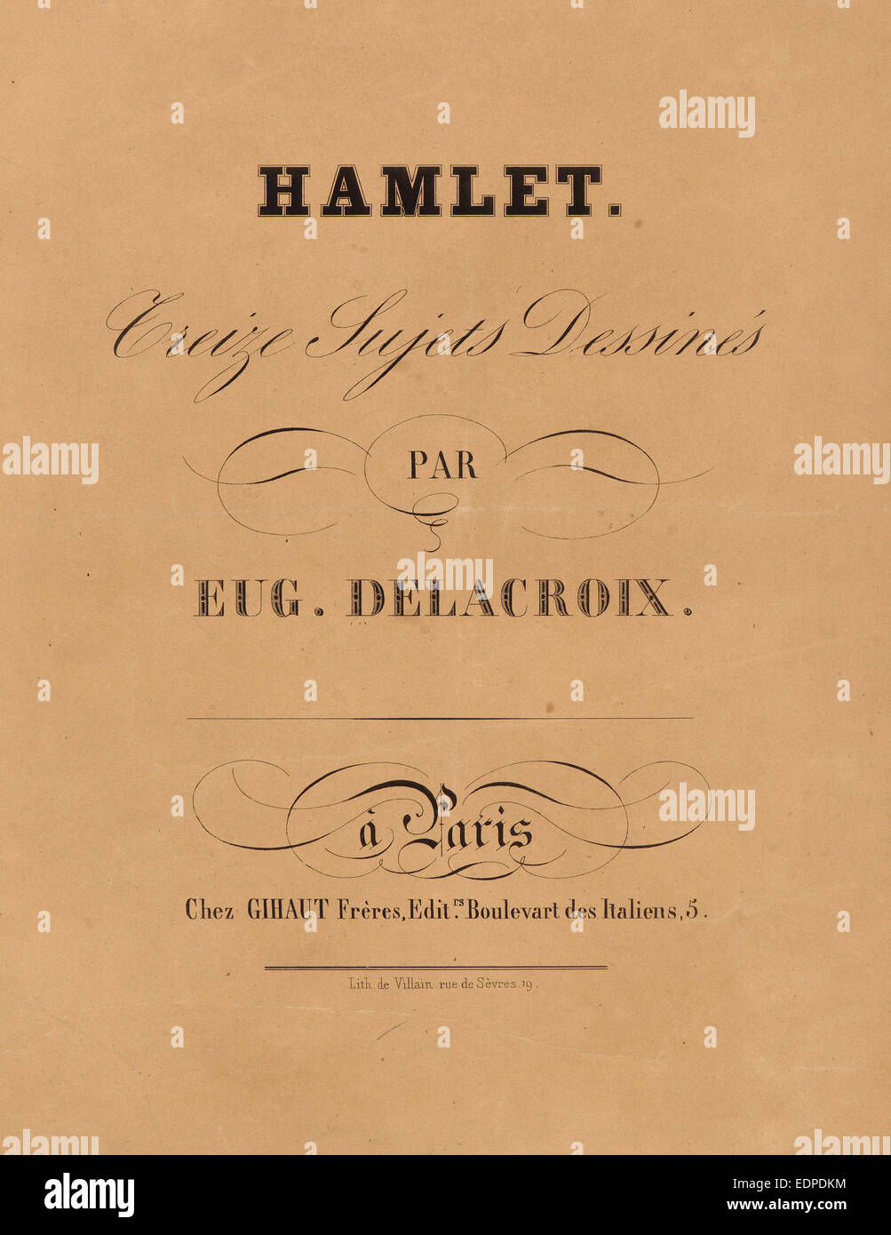 Eugène Delacroix (French, 1798 1863). Hamlet title page, 18341843