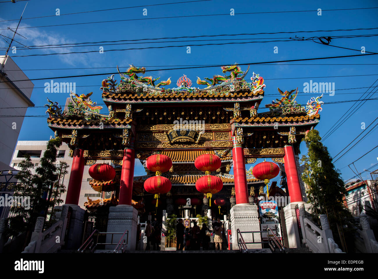 Emperor Guan Yu Temple,China town,Yokohama,Kanagawa,Japan Stock Photo