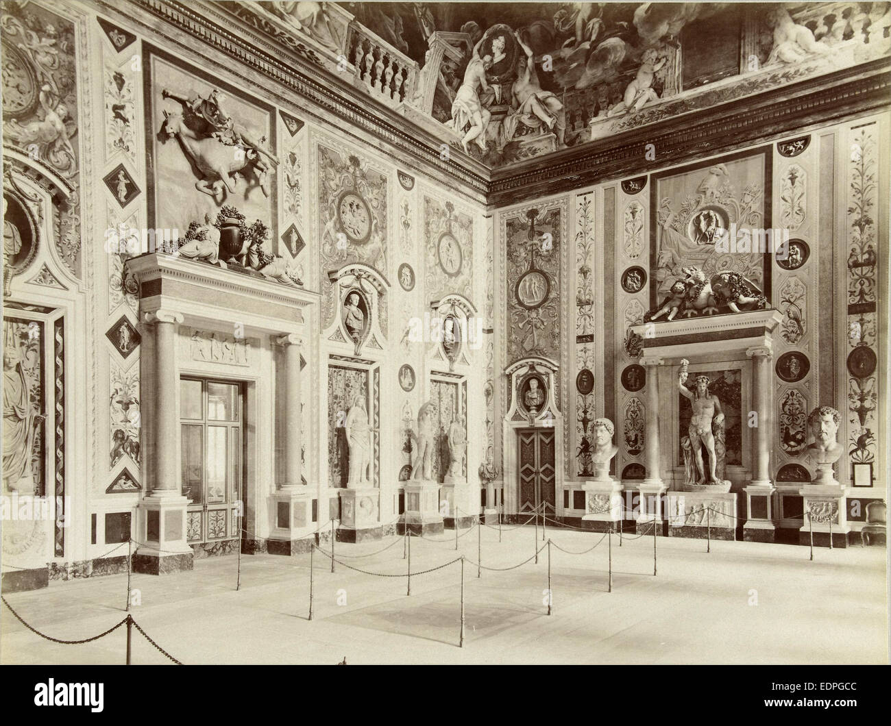 Interior of the Villa Borghese, Fratelli Alinari, c. 1880 - c. 1895 Stock Photo