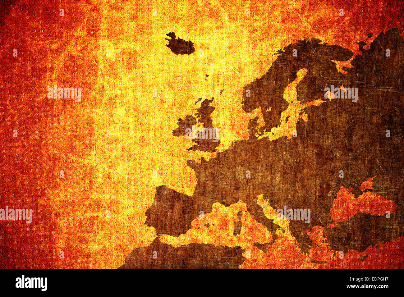 Grunge vintage scratched Europe map background. Stock Photo