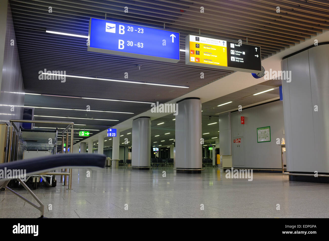 An empty airport terminal. Stock Photo