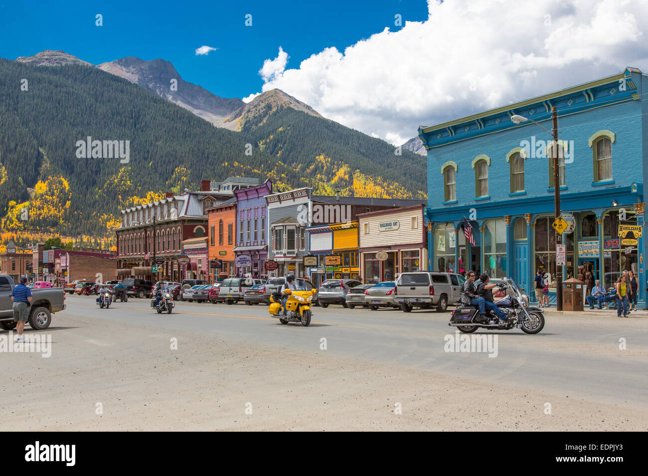 Historic old town of Silverton in The San Juan Mountains of Colorado 