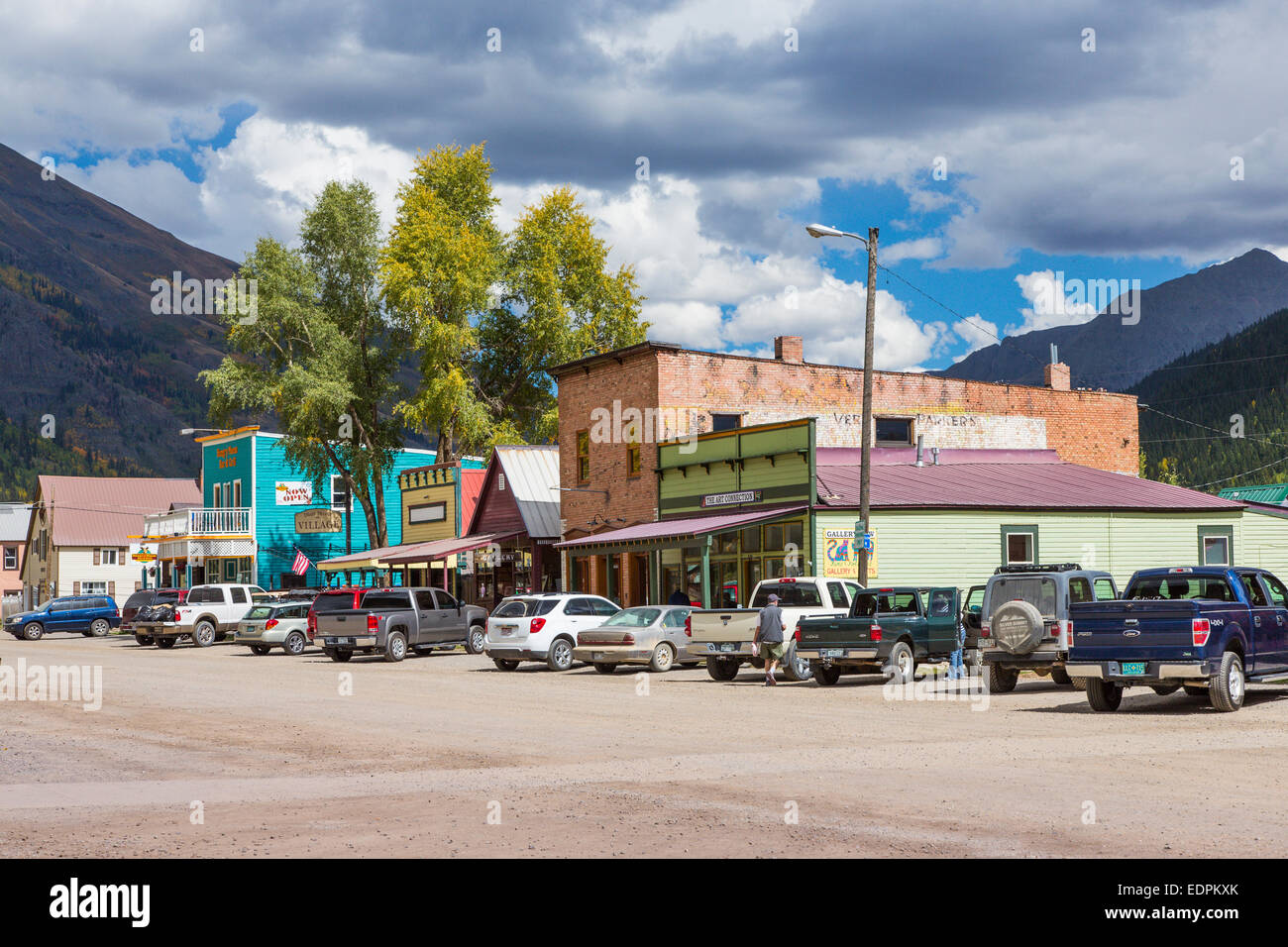 Historic old town of Silverton in The San Juan Mountains of Colorado Stock Photo