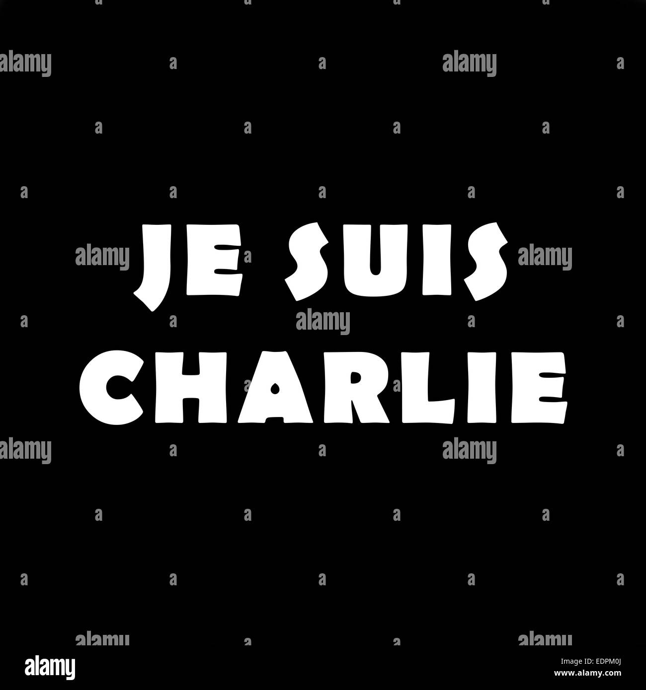 Je Suis Charlie BW Stock Photo