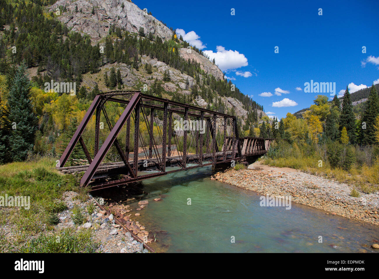 Animas River on the Historic Durango & Silverton Narrow Gauge Railroad ...