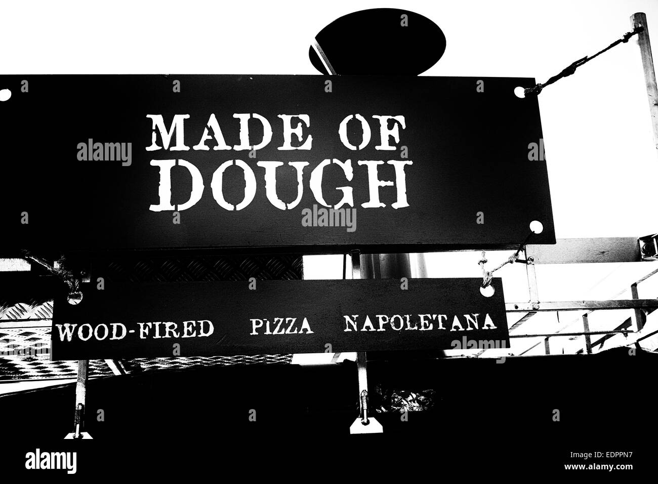Made of Dough sign at a market stall Stock Photo