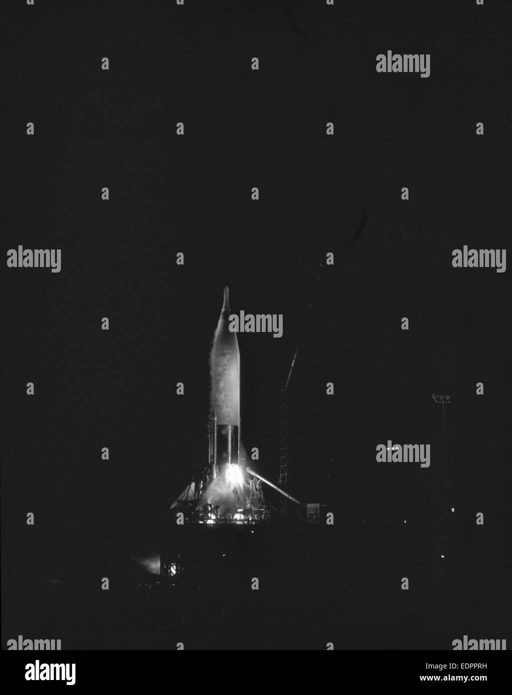 This image captures the moment of an Atlas ICBM launch, part of the U.S ...