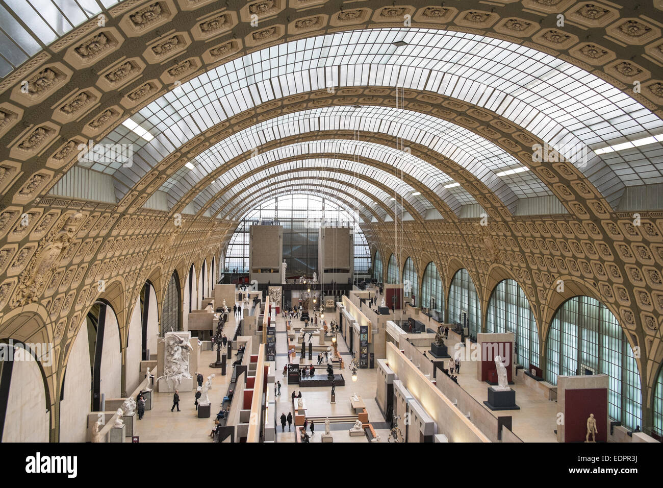 Museum,Musee D'Orsay,housed, in Beaux Arts, railway station,Paris, Impressionist, Gallery,stunning,Monet, Manet, curved,design, Stock Photo
