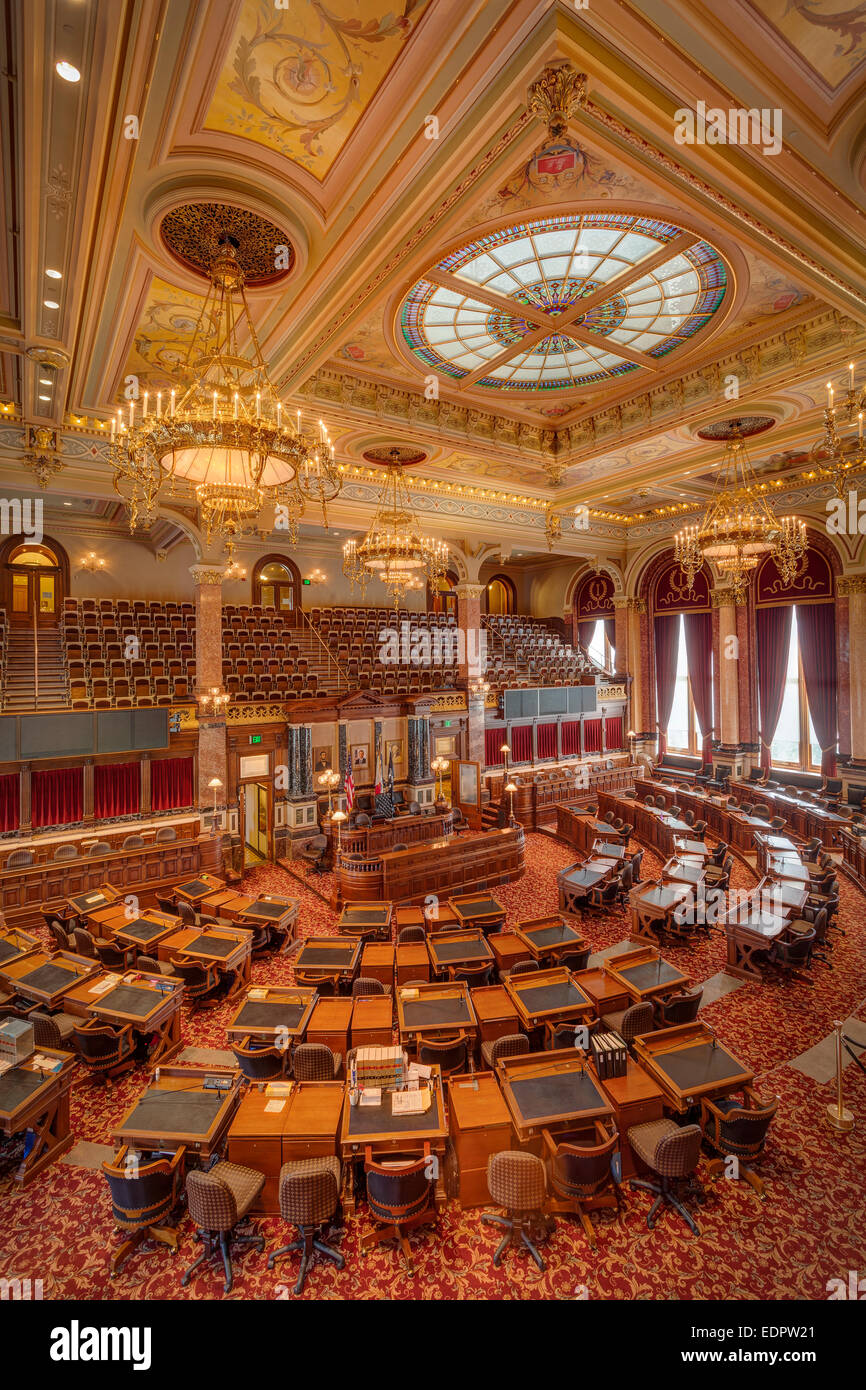 Iowa senate at the state capitol. Des Moines, Iowa. Stock Photo