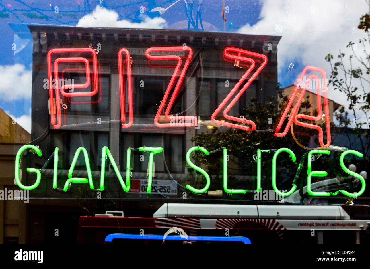 Store selling giant slices of pizza in downtown San Diego, California