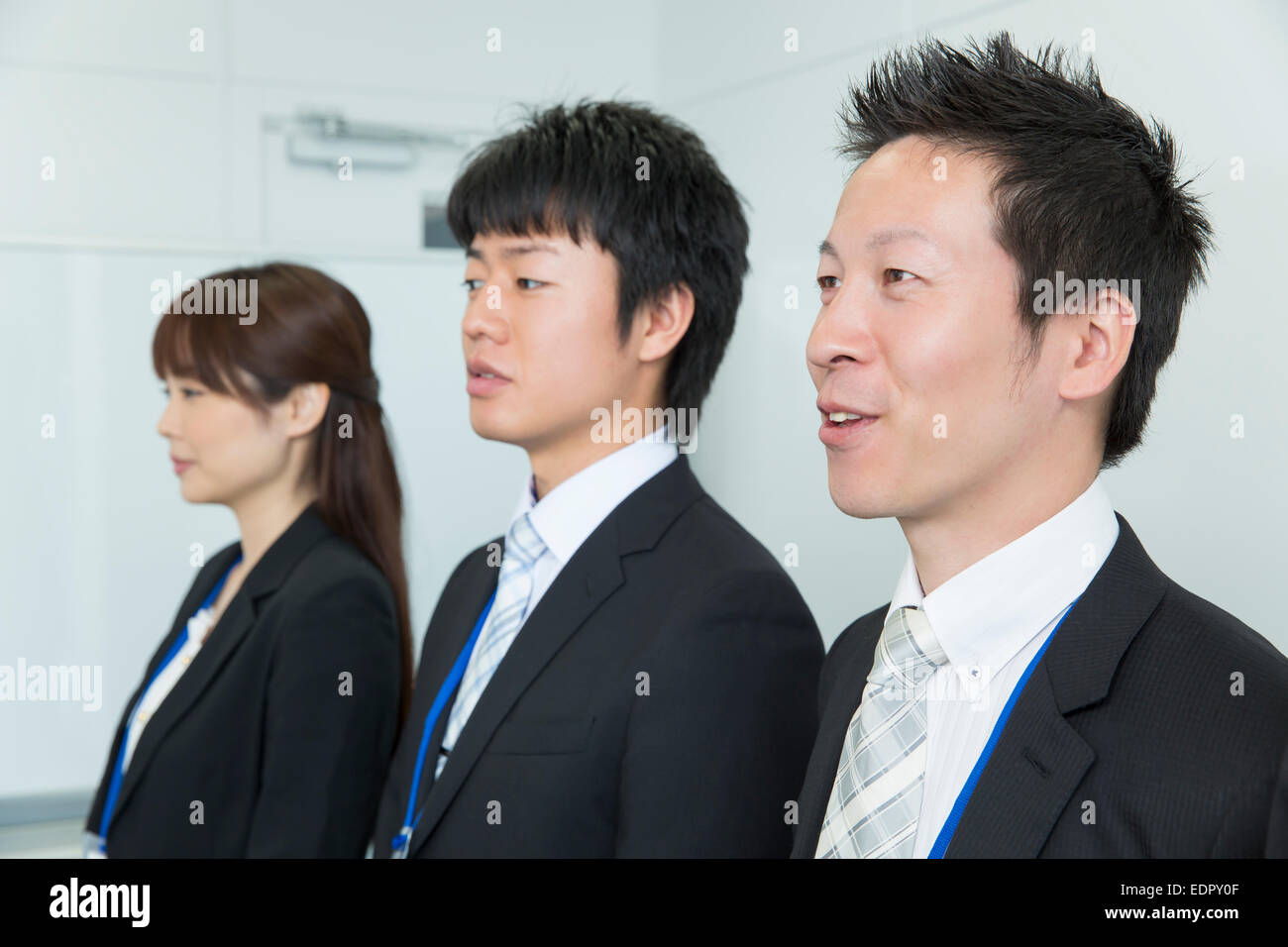 Business People Standing in A Row Stock Photo