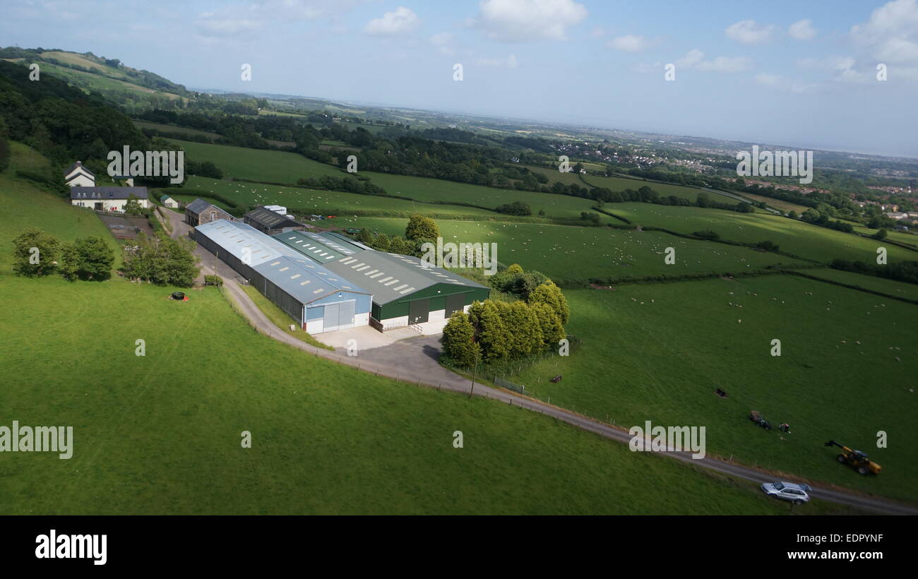 Aerial photo of Hill Farm, Lisvane, Cardiff. Stock Photo