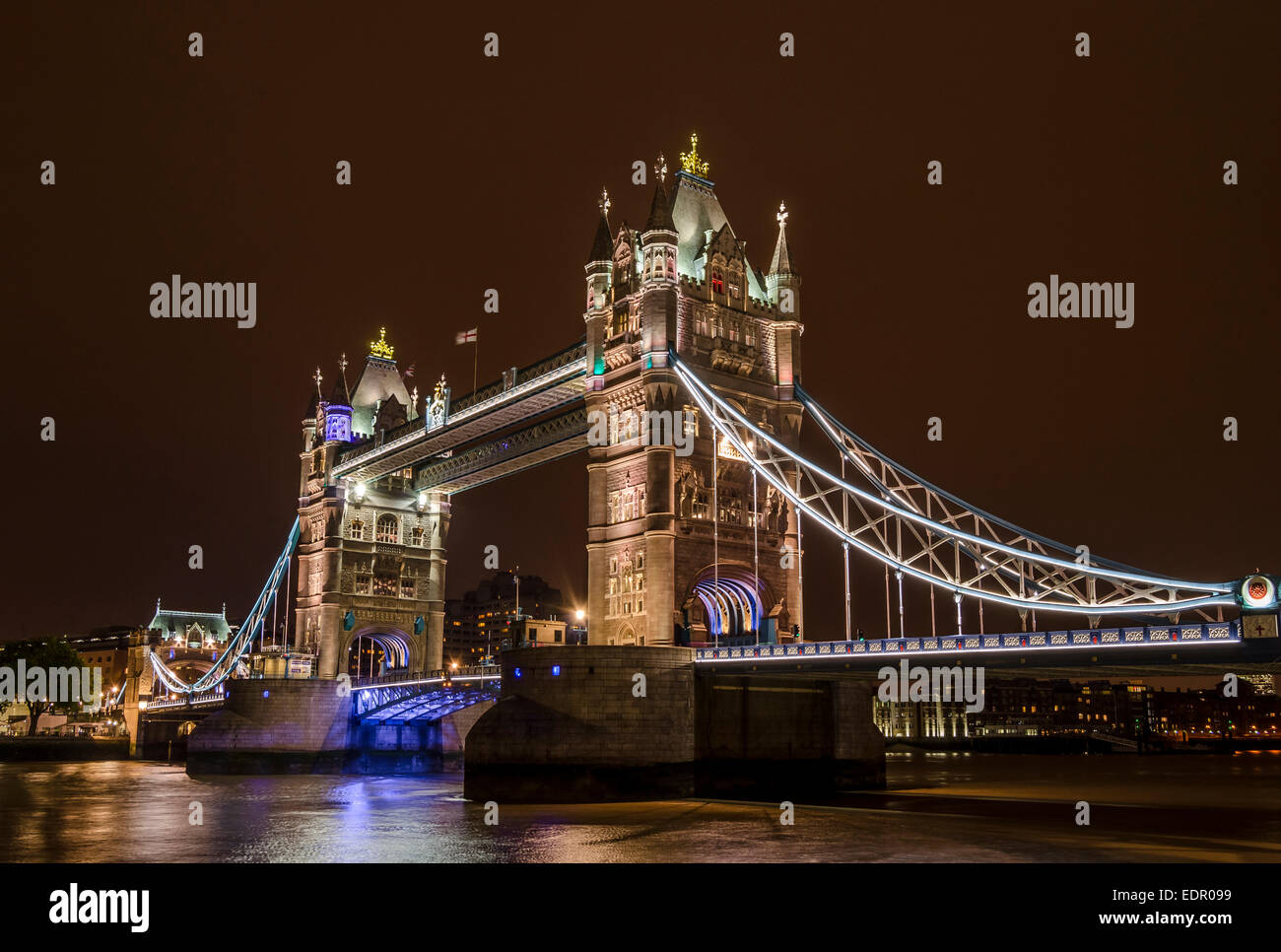 Night View of Tower Bridge, London, UK Stock Photo