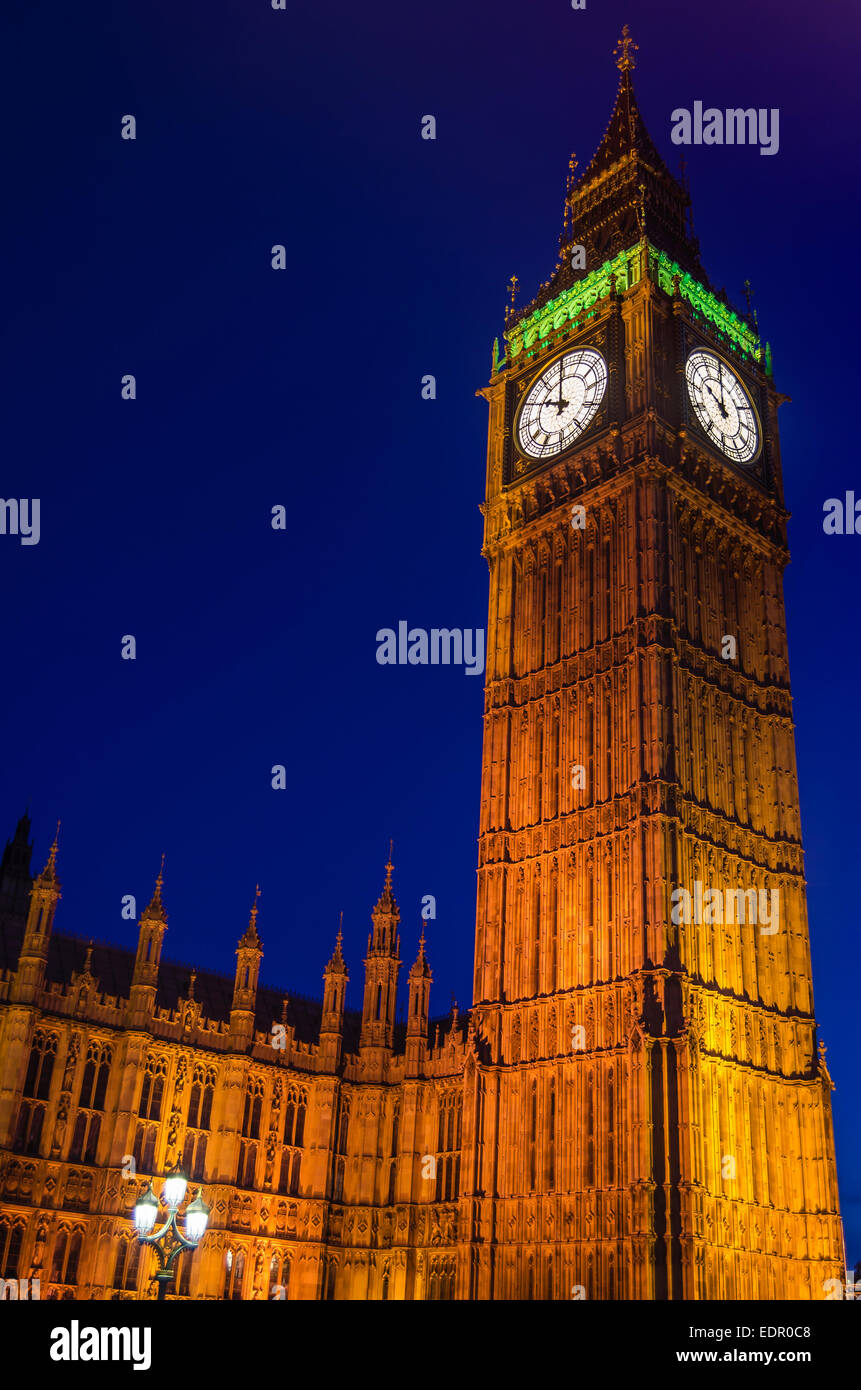 Night View of Big Ben, London, UK Stock Photo
