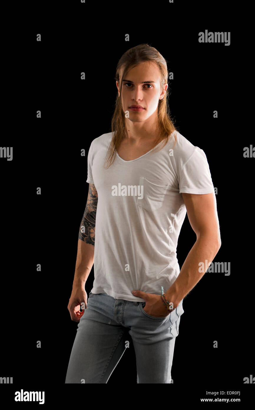 Blond hair blue eyed young man hi-res stock photography and images - Alamy